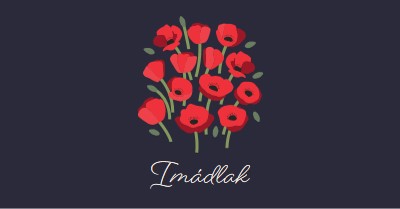 Imádlak black whimsical-line