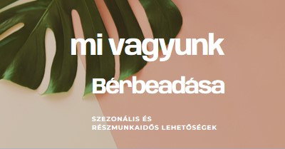 Idénymunkásokat veszünk fel pink modern-simple