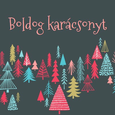 Boldog karácsonyt green whimsical-line