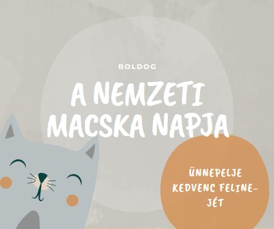 Boldog nemzeti macska nap gray organic-simple