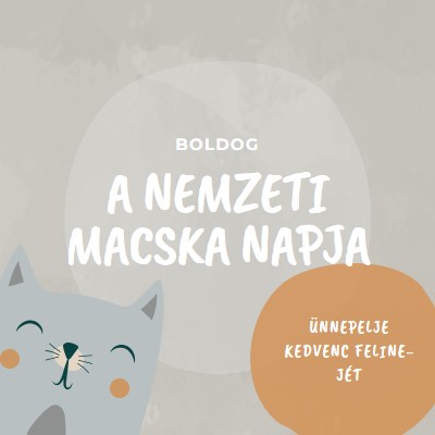 Boldog nemzeti macska nap gray organic-simple