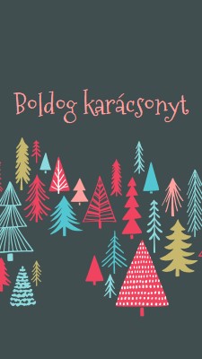 Boldog karácsonyt green whimsical-line