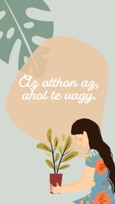 Otthon van, bárhol is van gray organic-simple