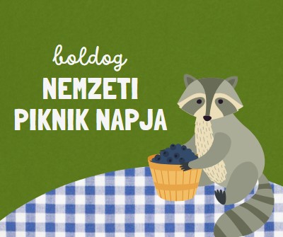 Boldog nemzeti piknik napot green whimsical-color-block