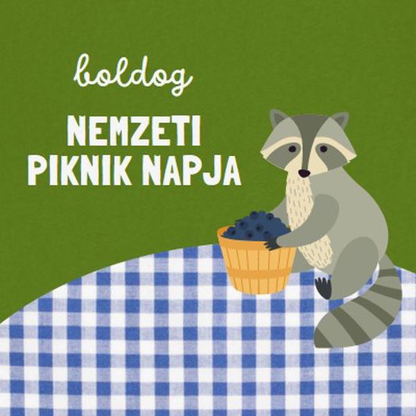 Boldog nemzeti piknik napot green whimsical-color-block