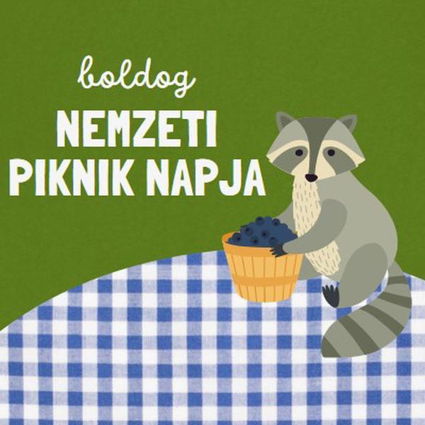 Boldog nemzeti piknik napot green whimsical-color-block