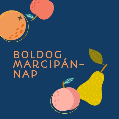 Boldog marzipan napot blue whimsical-line