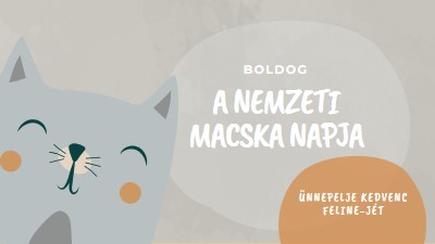 Boldog nemzeti macska nap gray organic-simple