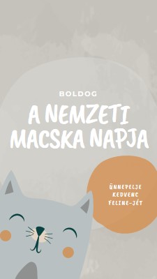 Boldog nemzeti macska nap gray organic-simple