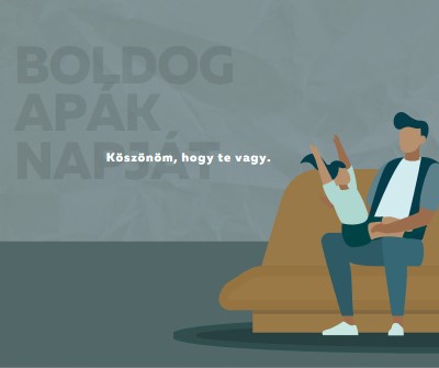 Boldog apák napját blue modern-color-block