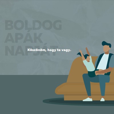 Boldog apák napját blue modern-color-block