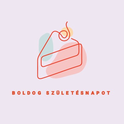 Egy szelet boldog születésnapot purple whimsical-line