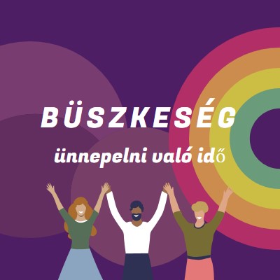 Büszkeség ünnepe purple modern-bold