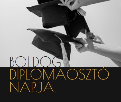 Boldog diplomaosztó napot black modern-simple