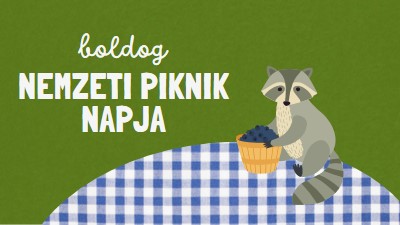 Boldog nemzeti piknik napot green whimsical-color-block