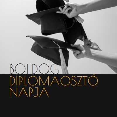 Boldog diplomaosztó napot black modern-simple