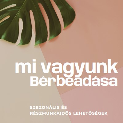 Idénymunkásokat veszünk fel pink modern-simple