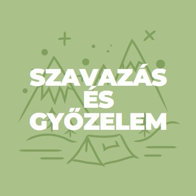 Szavazás és győzelem green whimsical-line