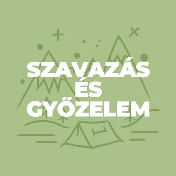 Szavazás és győzelem green whimsical-line