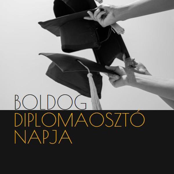 Boldog diplomaosztó napot black modern-simple