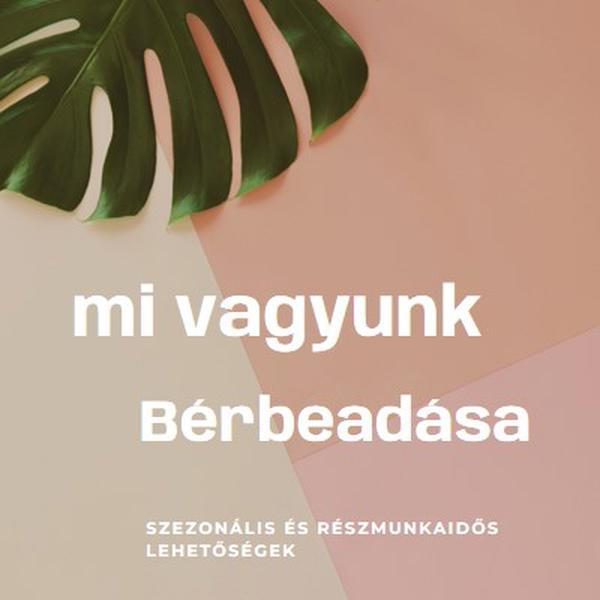 Idénymunkásokat veszünk fel pink modern-simple