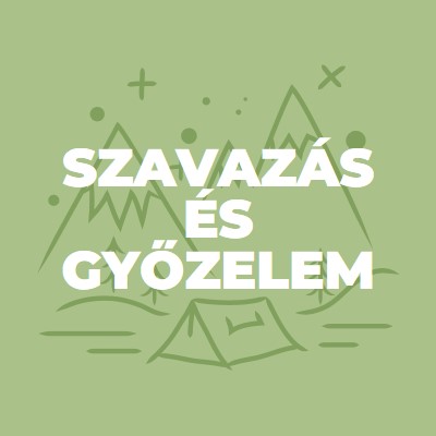 Szavazás és győzelem green whimsical-line