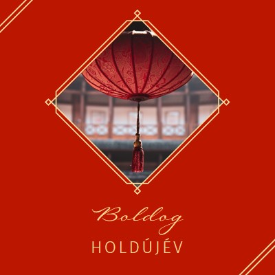 Holdújév ünnepe red modern-simple