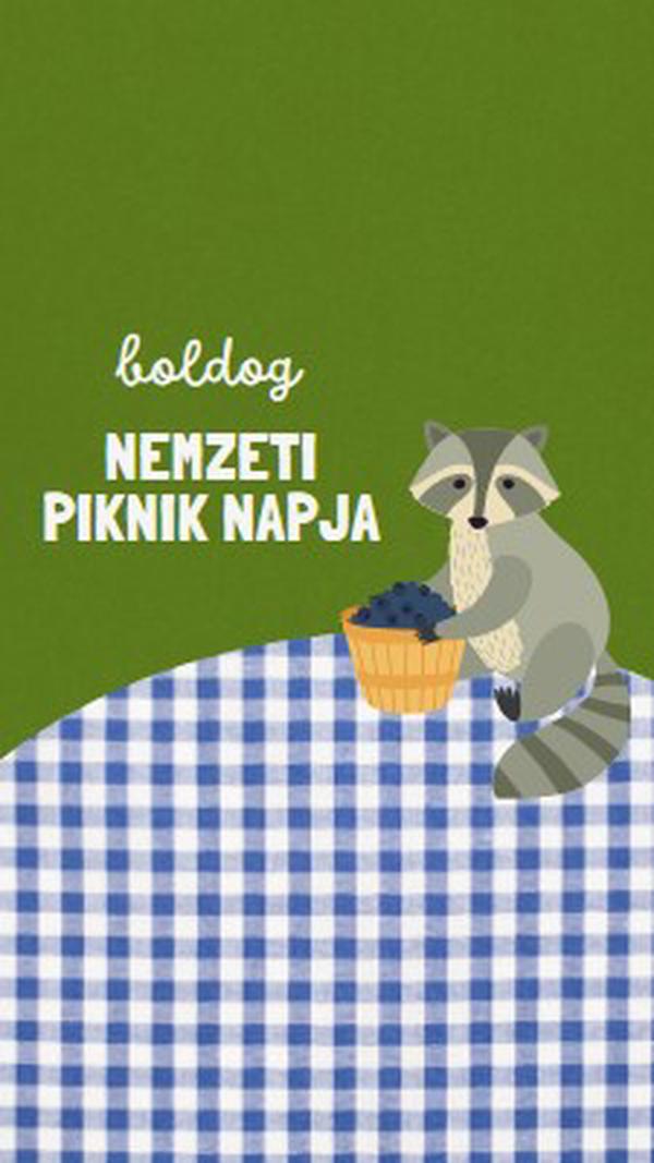 Boldog nemzeti piknik napot green whimsical-color-block