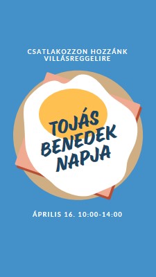 Tojás Benedek napja blue whimsical-color-block