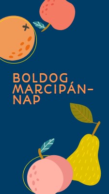 Boldog marzipan napot blue whimsical-line