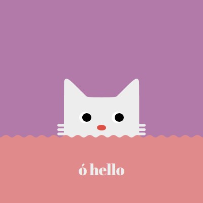 Ó, hello red cute,simple,cat,neutral,bright,fun
