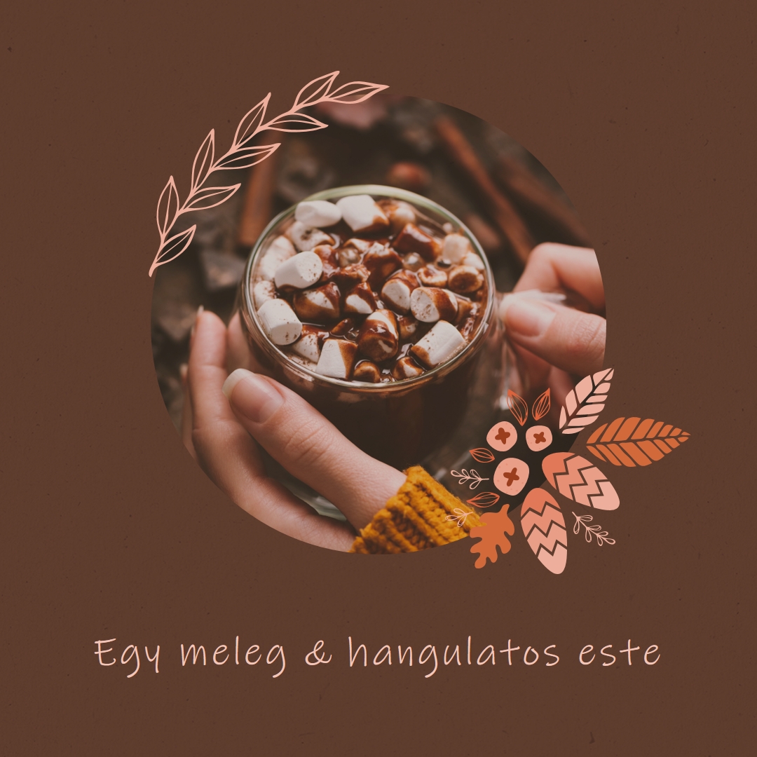 Meleg és hangulatos este brown modern,simple,frame,botanical,handwriting,