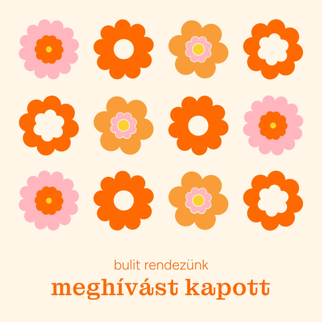 Bulit rendezünk orange bold,fun,graphic