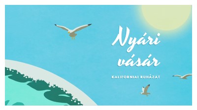 Nyári vásár bejelentése blue vintage-retro