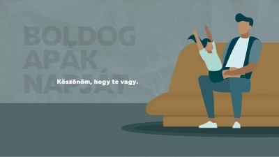 Boldog apák napját blue modern-color-block