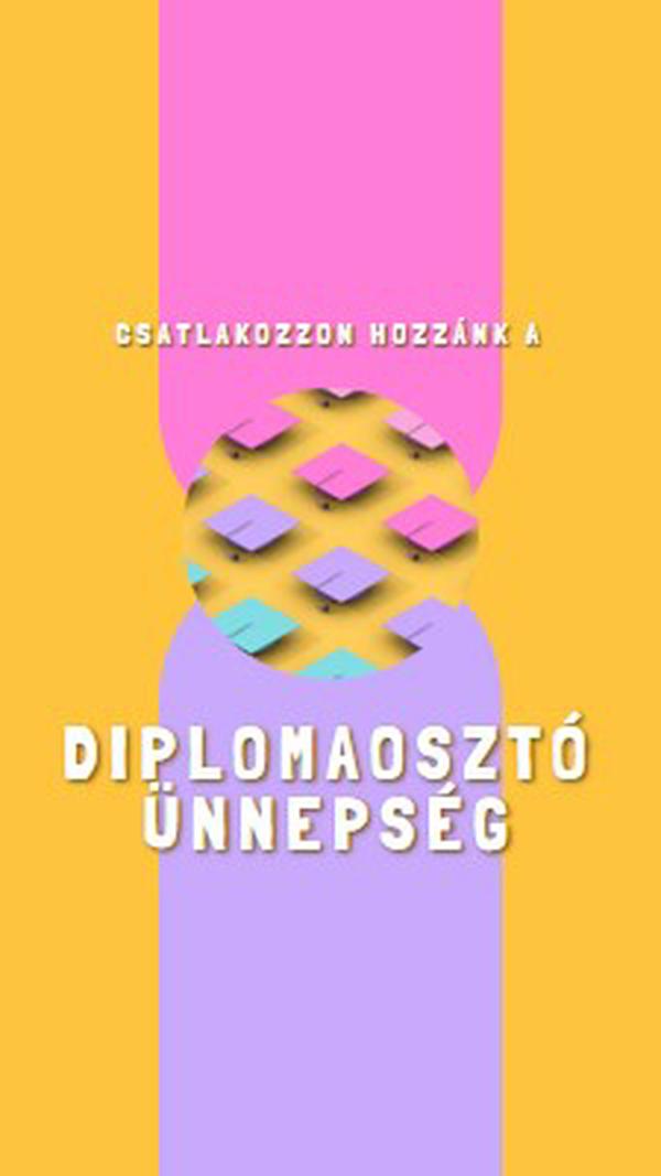 Bekapcsolódás a diplomaosztó ünnepségbe yellow whimsical-color-block