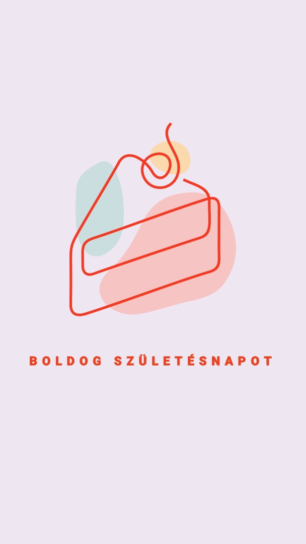 Egy szelet boldog születésnapot purple whimsical-line