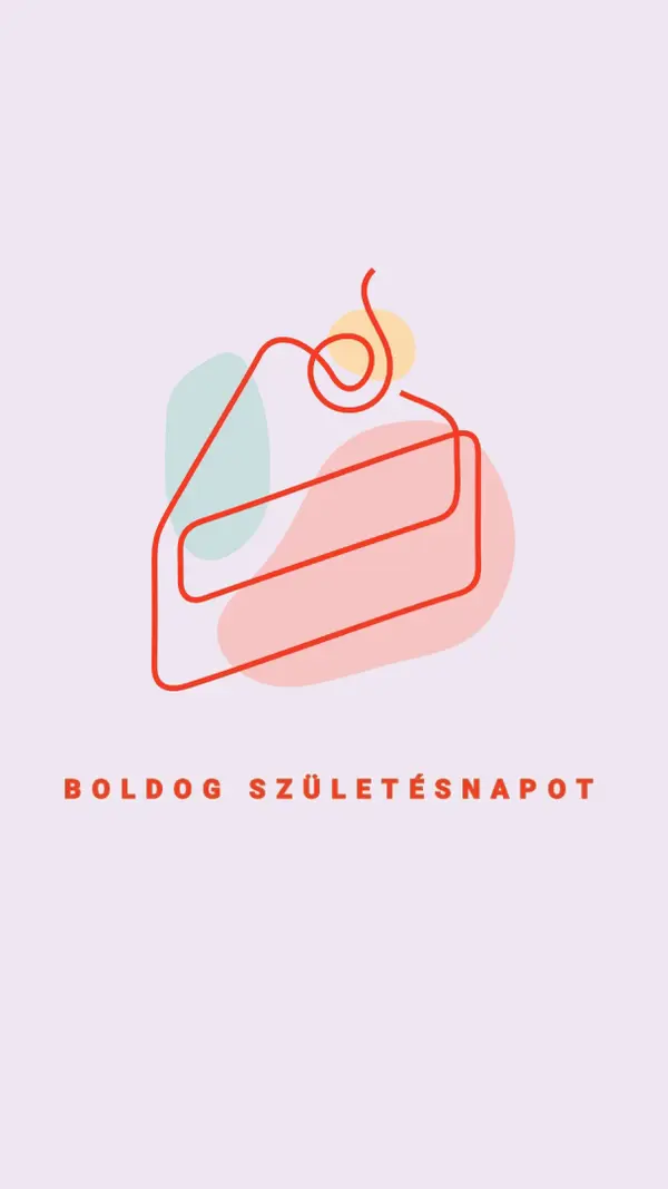 Egy szelet boldog születésnapot purple whimsical-line