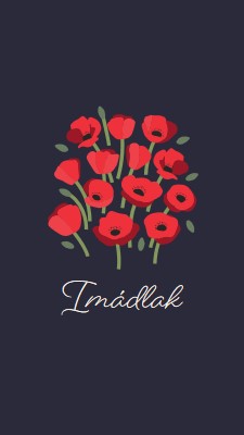 Imádlak black whimsical-line