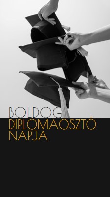 Boldog diplomaosztó napot black modern-simple