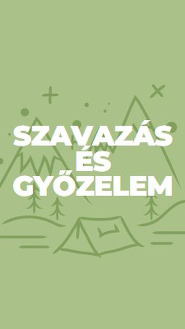 Szavazás és győzelem green whimsical-line