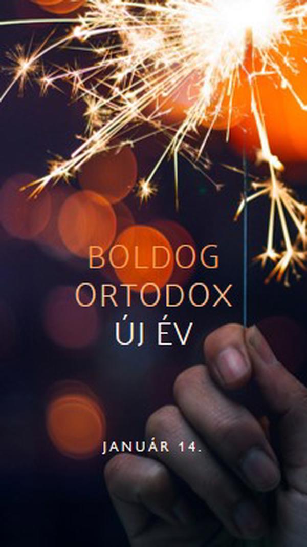 Boldog ortodox új évet black modern-simple