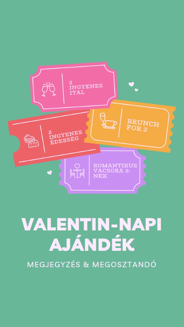Valentin-napi ajándék green bright,playful,tickets,retro,shape,overlapping