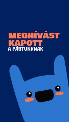 Meghívást kapott a bulinkra blue whimsical,bold,monster