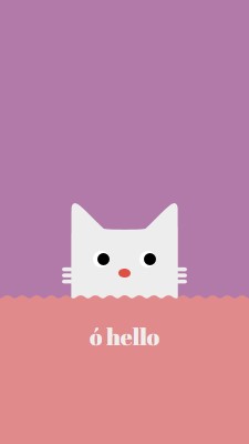 Ó, hello red cute,simple,cat,neutral,bright,fun