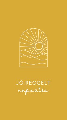 Jó reggelt, napsütést! yellow modern,minimal,lines,simple,waves,sun