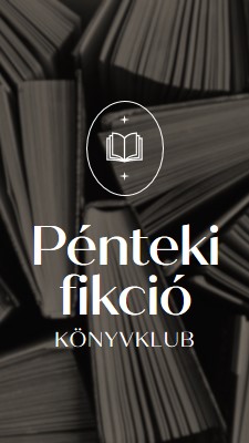 Pénteki fikciós könyvklub black elegant,monochromatic,photo,simple,typographic,symmetrical