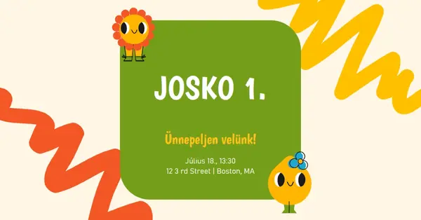 Első születésnapi meghívó green whimsical,bold,graphic,bright,emoji,motif,