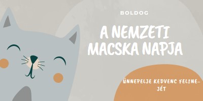 Boldog nemzeti macska nap gray organic-simple