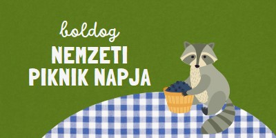 Boldog nemzeti piknik napot green whimsical-color-block